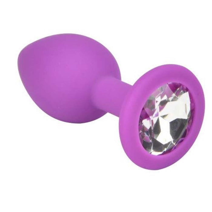 Loving Joy Jewelled Silicone Butt Plug Purple -Small