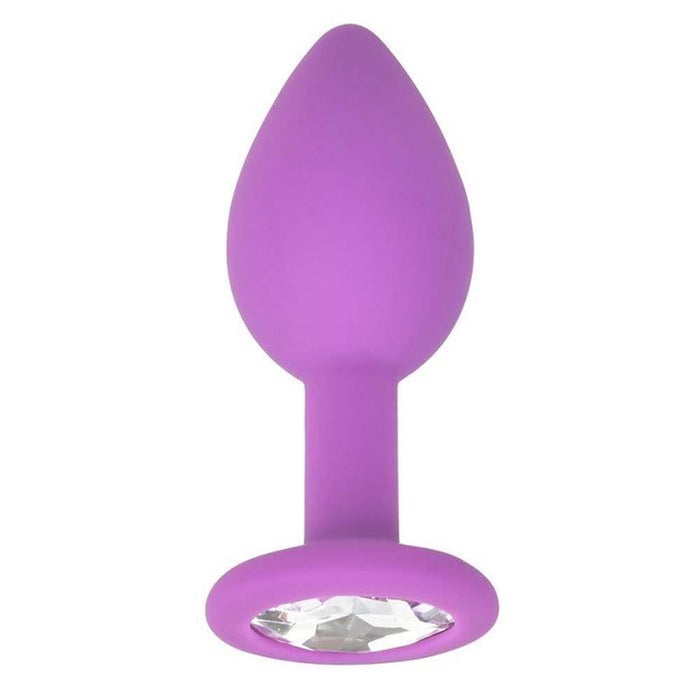 Loving Joy Jewelled Silicone Butt Plug Purple -Small