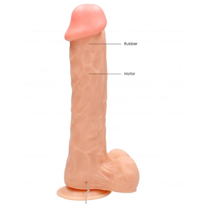 Real Rock - Vibrating Cock & Balls 11 inches - Skin Vibrator