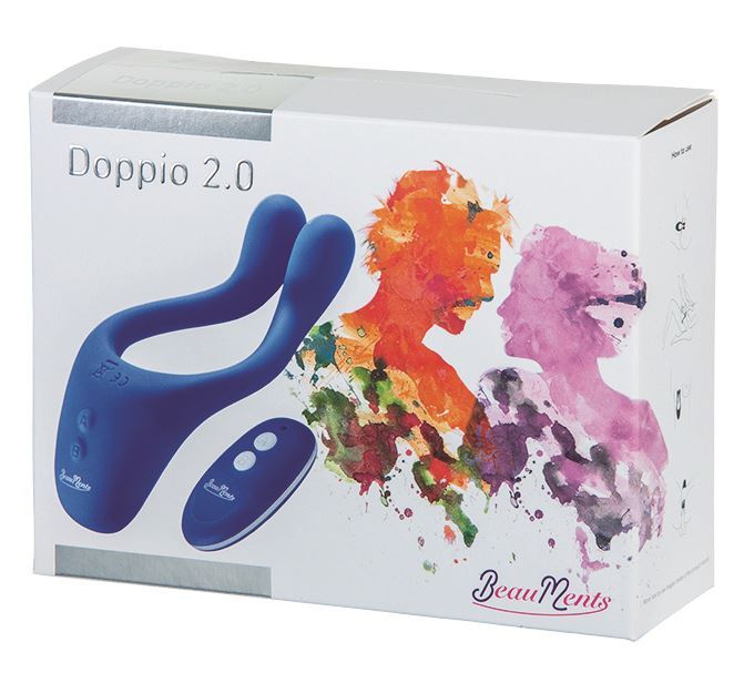 Doppio 2.0 Couples Vibrator with wireless remote control - Blue