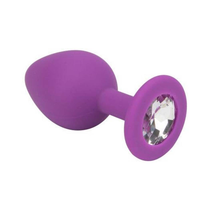 Loving Joy Jewelled Silicone Butt Plug Purple - Medium