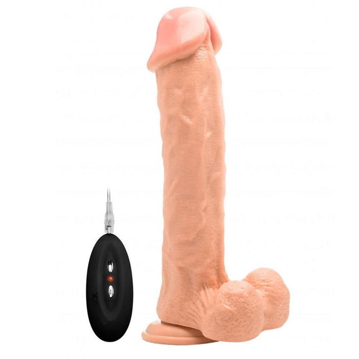 Real Rock - Vibrating Cock & Balls 11 inches - Skin Vibrator