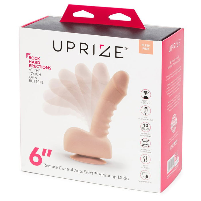 Uprize Remote Control Rising 6 Inch Vibrating Realistic Dildo Pink Flesh Vibrator