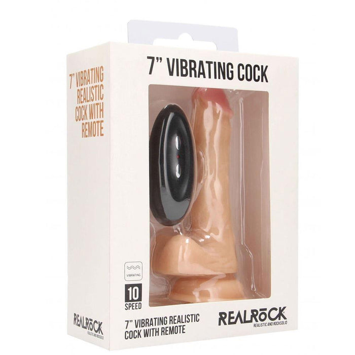 Real Rock - Vibe Realistic & Balls 7 inches - Skin Vibrator