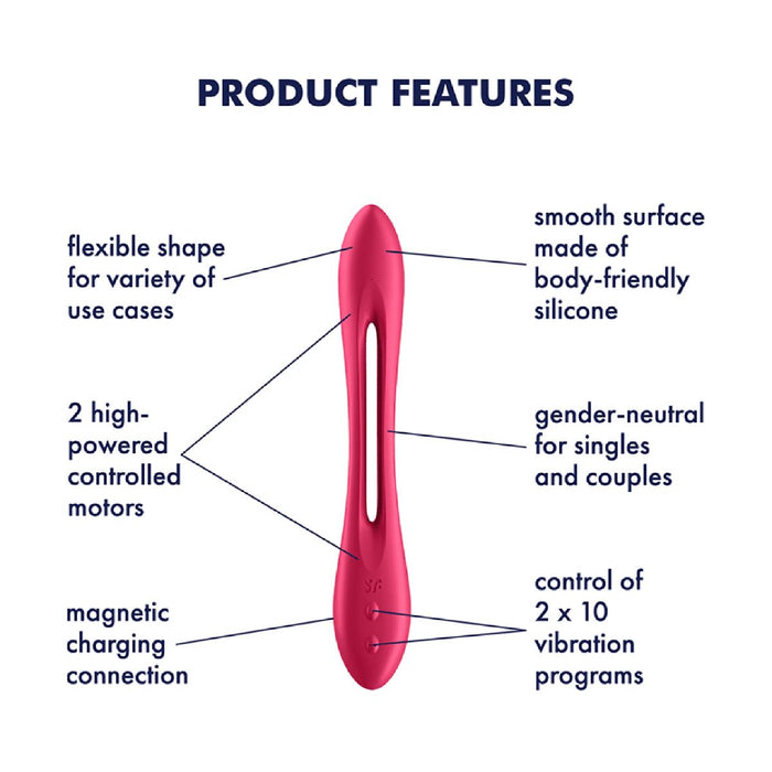 Satisfyer Elastic Joy Red Bendable Multi Vibrator Vibrator