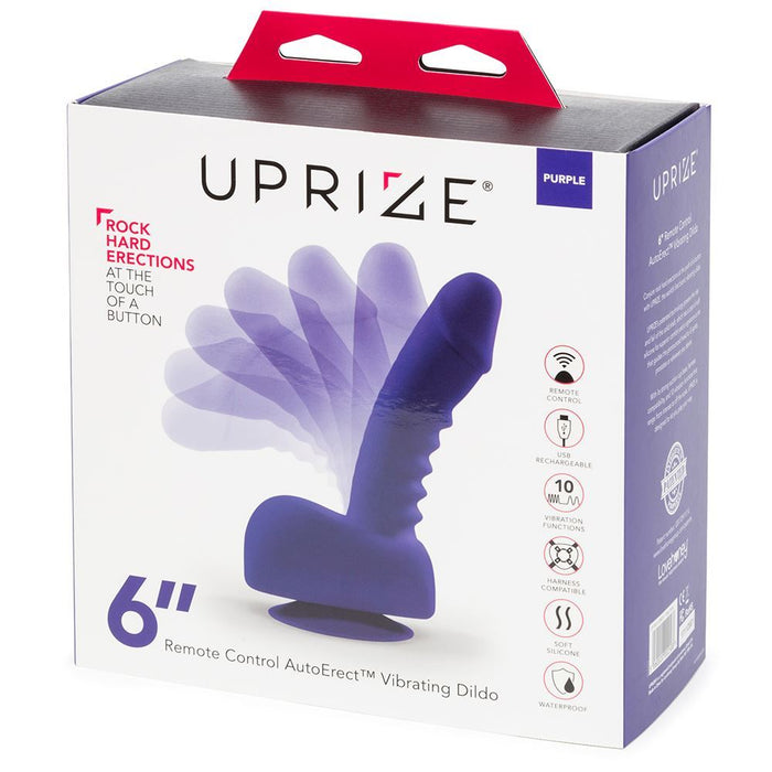 Uprize Remote Control Rising 6 Inch Vibrating Realistic Dildo Purple Vibrator