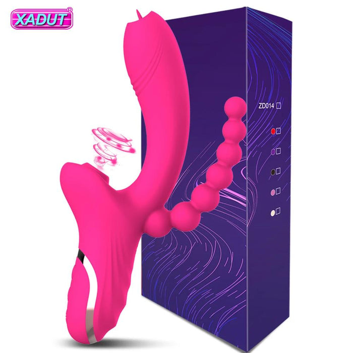 3 in 1 Clit Sucker Dildo Vibrator