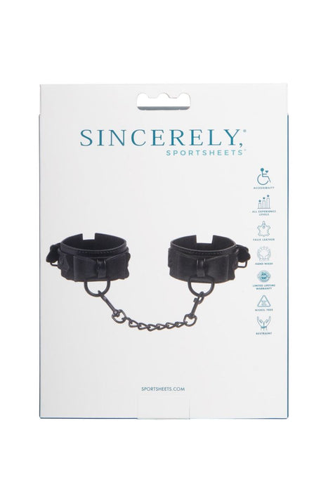 Sportsheets Sincerely Bow Tie Faux Leather Wrist Cuffs