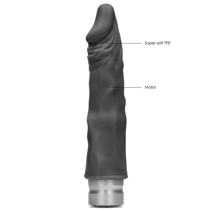 Real Rock - 17 cm Realistic Vibrating Dildo - Black Vibrator