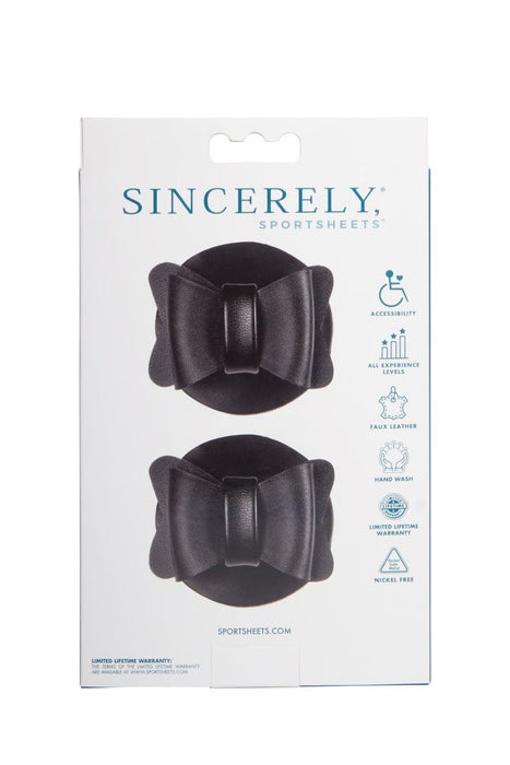 Sportsheets Sincerely Bow Tie Faux Leather Nipple Pasties