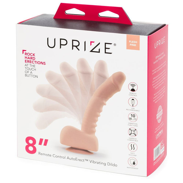 Uprize Remote Control Rising 8 Inch Vibrating Realistic Dildo Pink Flesh Vibrator