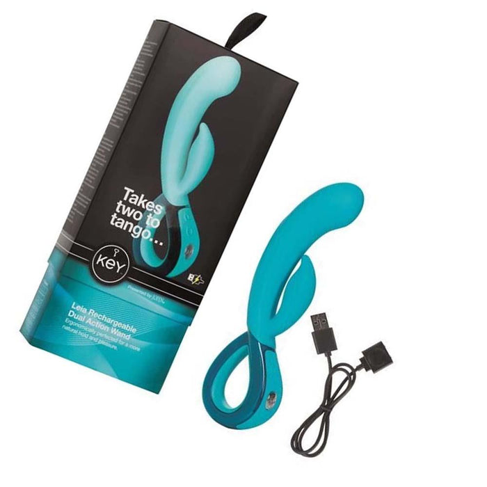 Key by Jopen Leia Designer Dual Motor Massager - Robin Egg Blue Vibrator