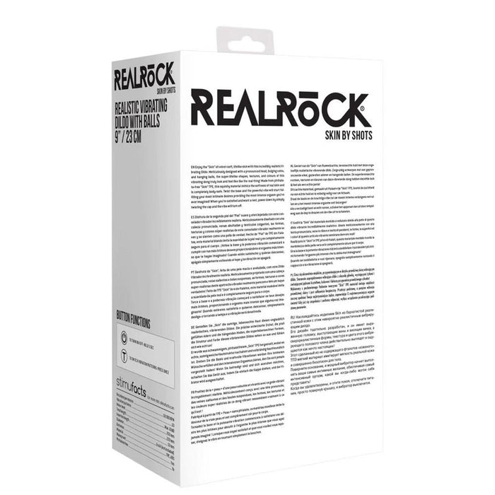 Real Rock - 23 cm Realistic Vibrating Dildo - Black Vibrator