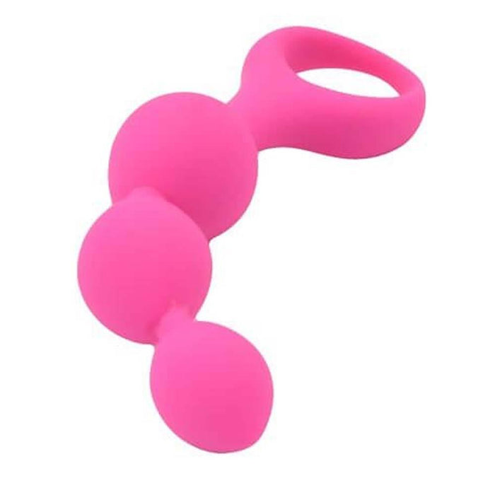 Loving Joy Triple Ripple Anal Beads-Pink